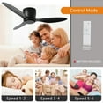 thumbnail image 3 of 42" Flush Mount Ceiling Fan without light, 3 Reversible Blades, with 6 Speeds Reversible DC Motor,Low Profile Ceiling Fan with no light for Living Room Kitchen Bedroom, 3 of 7