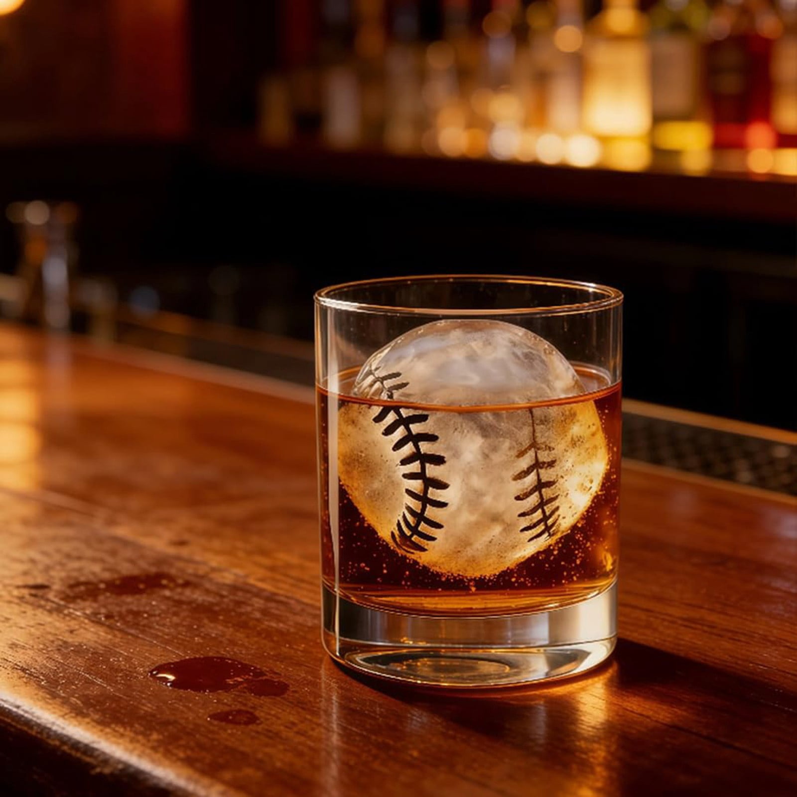 Hearthoom Baseball Ice Cube Molds, Big Round Whiskey Ice Cube Trays for Freezer, Easy to Fill & Release, Sphere for Reusable Tray,Gray 2