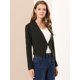thumbnail image 4 of Día de San Patricio Chaqueta Corta Casual De Negocios De Oficina De Trabajo Sin Cuello Para Mujer Gris oscuro L, 4 of 6