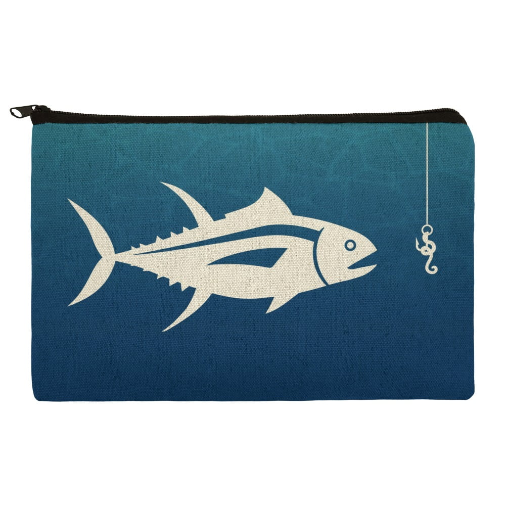 Tuna Fish Fishing Fisherman Pencil Pen Organizer Zipper Pouch Case