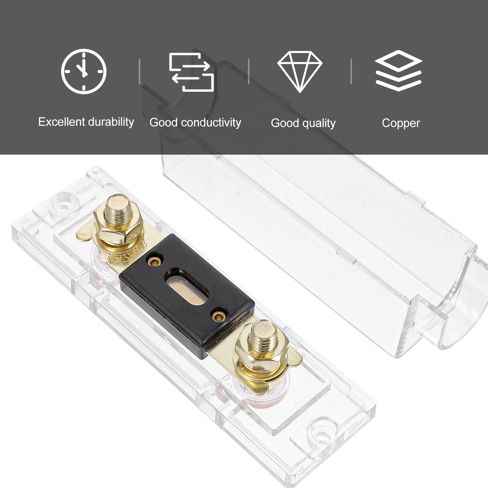 Clear Shell ANL Fuse Holder with 300A for Car Audio and Video System