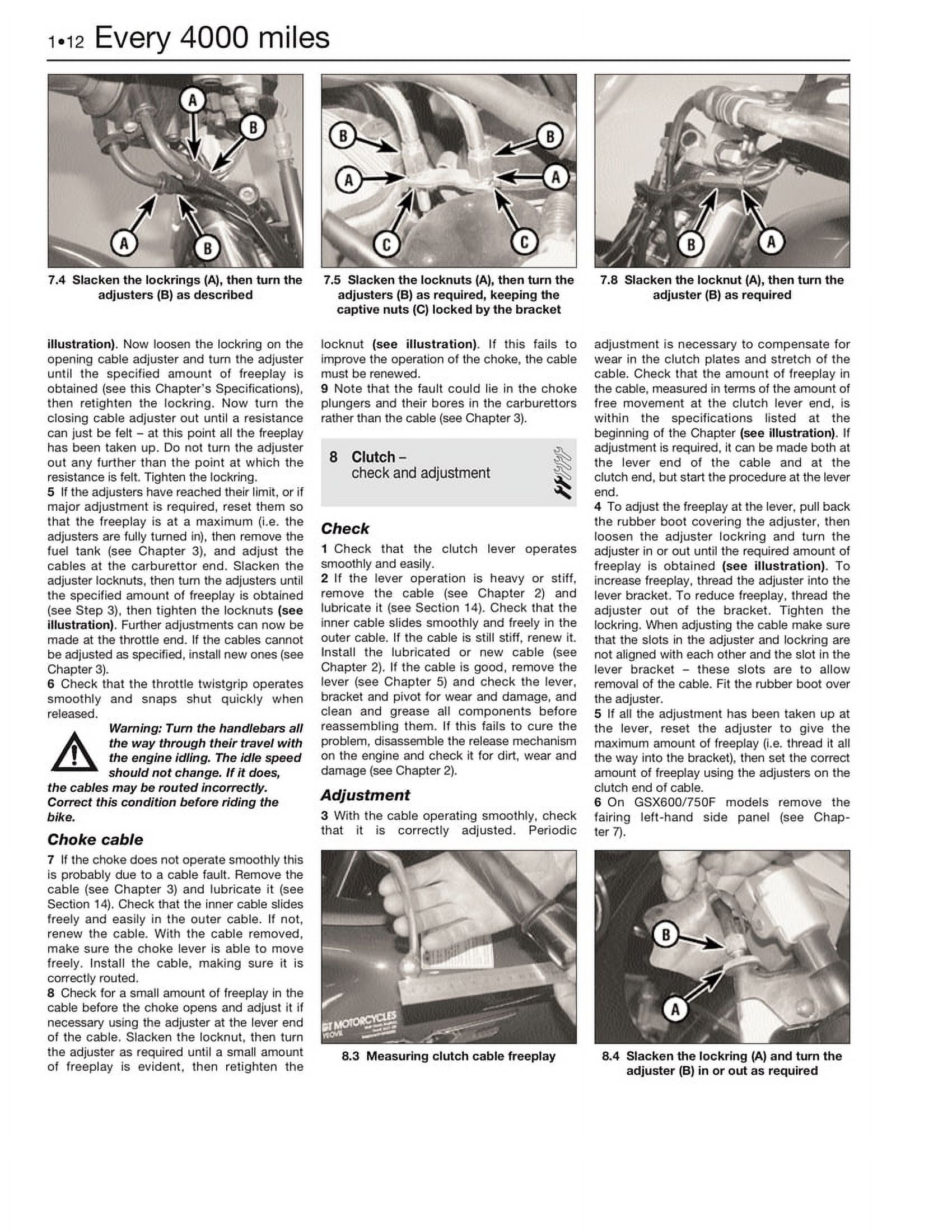 Suzuki GSX600F, GSX750F & GSX750 (98-02) Haynes Repair Manual ^