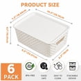 thumbnail image 3 of VOZOGO 6PCS Small Plastic Storage Basket with Lid Plastic Storage Bins with Labels Stackable Container for Organizing Storage Box for Shelves Office Cabinet Drawer,Cream White, 3 of 9