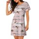 thumbnail image 2 of Balery Cloud Sloth Camisón de manga corta con cuello redondo para mujer, cómodo y elegante., 2 of 6