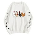 thumbnail image 4 of ZXLBBD Christmas Oversize Women Long Sleeve Crewneck Sweatshirts Chicken Printed Lightweight Sweatshirts Top Casual Outdoor Comfort Daily Wear, 4 of 5