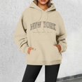 thumbnail image 2 of Women Blouses Extra Long Sweat Shirts Women Cute Clothes Teen Girls Warm Zip Sweatshirts Cowl Neck Sweatshirt Rambling Hoodie Cool Design Long Sleeve U Neck Light Jacket Pullover Sports Brown XL, 2 of 4