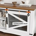 thumbnail image 5 of Farmhouse TV Stand 75 Inch Entertainment Center White TV Console Modern Media Furniture Wood TV Console Cabinet with Sliding Barn Door and Adjustable Shelf for Living Room Bedroom, 5 of 7