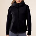 thumbnail image 4 of Zip Up Hoodies for Women 2025 Long Sleeve Plain Full Zipper Thick Hooded Sweatshirt Jacket Coat Outerwear, 4 of 5