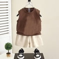 thumbnail image 3 of Efsteb Kids Boys 2 Piece Summer Outfits Solid Casual Sleevelss Tank Tops Shorts Fashion Cute Clothes Set (Coffee,2 Years), 3 of 3