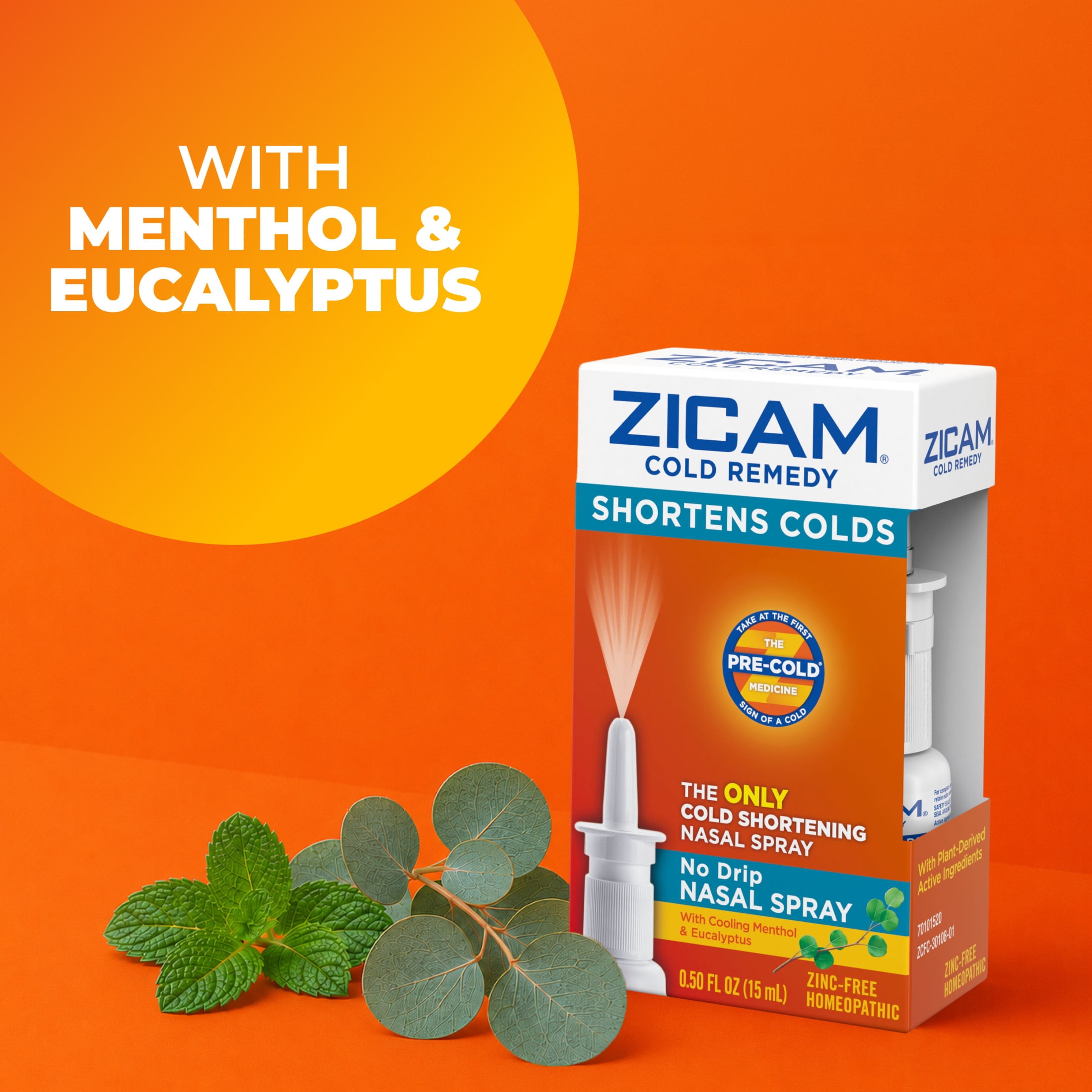 (4 pack) Zicam Cold Remedy No-Drip Nasal Spray, Congestion Relief, Menthol & Eucalyptus, .50 fl oz