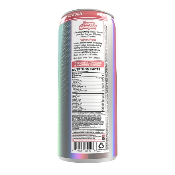 EHPlabs OxyShred Ultra Energy Drink - Performance Carbonated Energy Drink with Zero Sugar, Carbs & Calories, 100% Natural, Bahama Breeze (12-Pack)