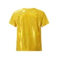 thumbnail image 2 of inhzoy Kids Boys Girls Sparkly Sequins Hip Hop Disco Dance Shirt Tops Jazz Modern Dancewear T-Shirt Gold 170, 2 of 7