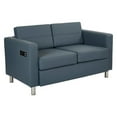 thumbnail image 1 of Atlantic Loveseat with Dual Charging Station in Dillon Blue Faux Leather, 1 of 5