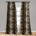 thumbnail image 5 of Ambesonne Brown Curtains, Coffee Typo Hearts Beans, Pair of 28"x84", Brown, 5 of 5