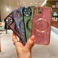 thumbnail image 6 of Compatible with iPhone 13 Magnetic Glitter Case, Luxury Plating Cute Bling Clear Phone Case, Compatible with MagSafe for Women Girls with Camera Protector Back Cover - Purple, 6 of 10