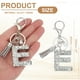thumbnail image 2 of Llave de letra inicial Uxcell con borlas y perlas, llavero de letra E brillante con strass y anillo para llaves, bolso, carteras, llaves de coche, taza, plata, 2 of 7