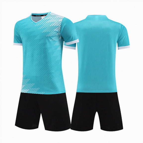 Hessimy Boys Short Sets - 2 Piece Active Performance Short Sleeve Athletic Shirts and Gym Shorts With Elastic Waistband,Jogging Football Tracksuit 11-12 Years