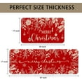 thumbnail image 3 of Merry Christmas Kitchen Rugs Set of 2,Holly Pine Branches Leaves Mat for Floor,Red Winter Holiday Non-Slip Kitchen Sink Mats Kitchen Decor Doormat+Runner Rug, 3 of 6