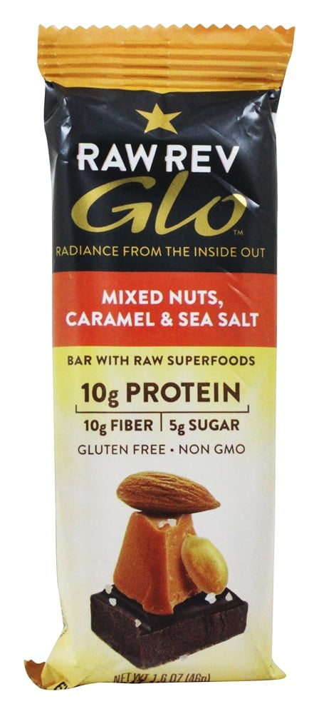 Raw Rev - Glo Bar Mixed Nuts, Caramel & Sea Salt - 1.6 oz. - Walmart ...