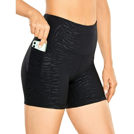Women's Naked Feeling Biker Shorts - 5 Inches High Waisted Gym Running