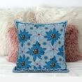 thumbnail image 2 of 28x28 Gray Blue Blown Seam Broadcloth Floral Throw Pillow, 2 of 5