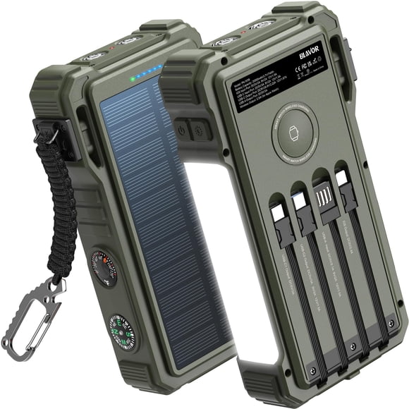 Banco de energía solar BLAVOR 20000mAh con cargador inalámbrico