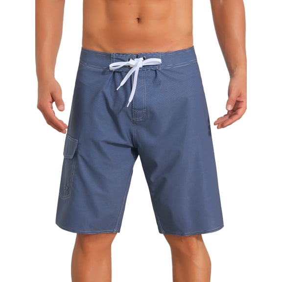 INSPIRE CHIC Men's Summer Colorblock Shorts Drawstring Beach Shorts with Side Pocket 28 Gray Blue