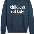thumbnail image 3 of Instant Message - Childless Cat Lady White - Women's French Terry Pullover Long Sleeve Shirt, 3 of 6