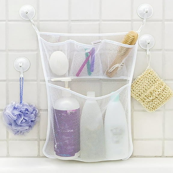 Cglfd Clearance Toy Storage Organizer, Toy Organizer Bag Storage Baby Net Mesh Bathroom Holder Kids Bathtub Tub with 2 Hooks