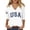 White, variant on BByeadc 4th of July Shirts Women 3/4 Sleeve V Neck American Flag T-Shirts 4th of July Independence Day Summer Graphic Tee Tops,Red(XXXL)