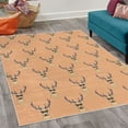 thumbnail image 2 of Deer Decorative Rug, Hipster Inspired Antlers Glasses Mustaches Funny Animal Pattern Woodland Vintage, Quality Carpet for Bedroom Dorm and Living Room, 6 Sizes, Dark Peach, by Ambesonne, 2 of 4