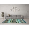thumbnail image 3 of Ahgly Company Indoor Square Oriental Light Blue Modern Area Rugs, 5' Square, 3 of 4