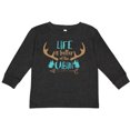 thumbnail image 3 of Inktastic Life is Better at the Cabin, Deer Antlers, Camping Boys or Girls Long Sleeve Toddler T-Shirt, 3 of 5