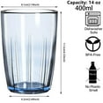 thumbnail image 2 of BAKER DEPOT 14oz Durable Acrylic Tumblers, Stackable Unbreakable Reusable Shatterproof Glasses, Set of 4, 2 of 7