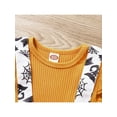 thumbnail image 5 of hirigin Infant Girls Romper and Headdress, Halloween Pumpkin and Bat Printing Long Sleeve Ribbed Jumpsuit, 5 of 9