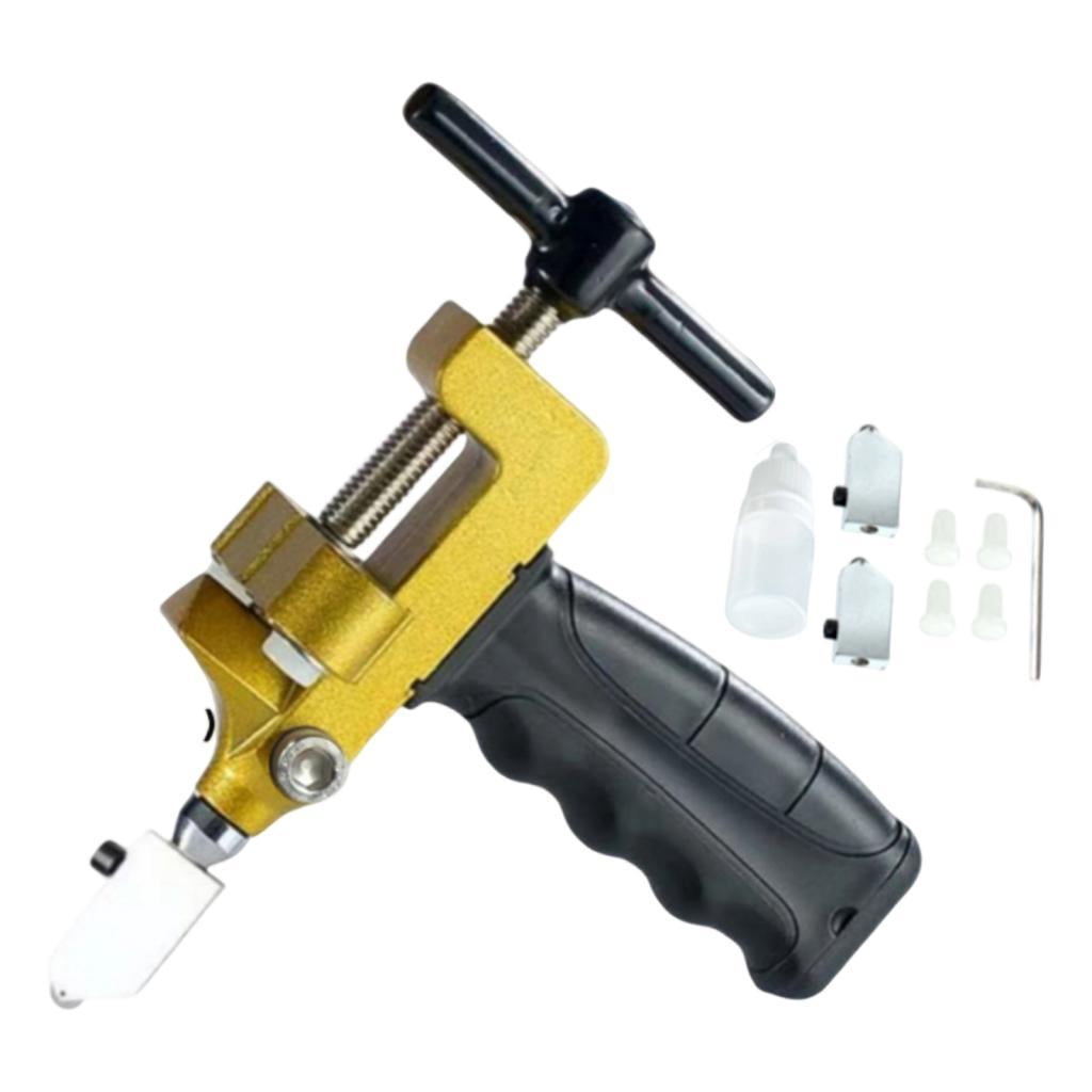 Milageto 2 in 1 Glass Cutting Tool, Glass Breaking Pliers and Glass Cutter, Glass Cutting 2 in 1 Square Handle