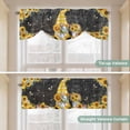 thumbnail image 5 of Gnomes Black Tie Up Valance Curtains for Windows, Kitchen Curtains Window Treatments, Yellow Sunflower Floral Bee Summer Spring Short Window Shades Valances for Bedroom Bathroom Cafe 42"x12", 5 of 8