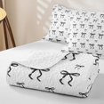 thumbnail image 4 of Erosebridal Princess Ribbon Quilt Full, Cute Bow-Tie Full Bedspread Sets, Black Reversible, Solid Black, 3-Piece (1 Coverlet and 2 Pillowcases), 4 of 7