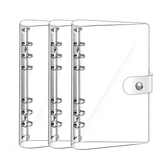 Dvjoy Clear A5 Binder 6 Ring Refillable Notebook Planner Cover, 3 Pack Soft Transparent PVC for Budget Photocard Journal