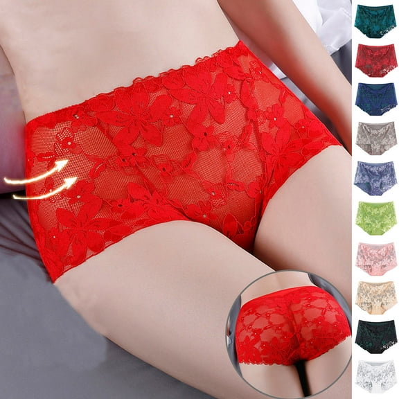 jobturf Bikini Underwear for Women High Cut Seamless No Show Panties Lace Trim Cheeky Soft Stretch Waistband Hipsters