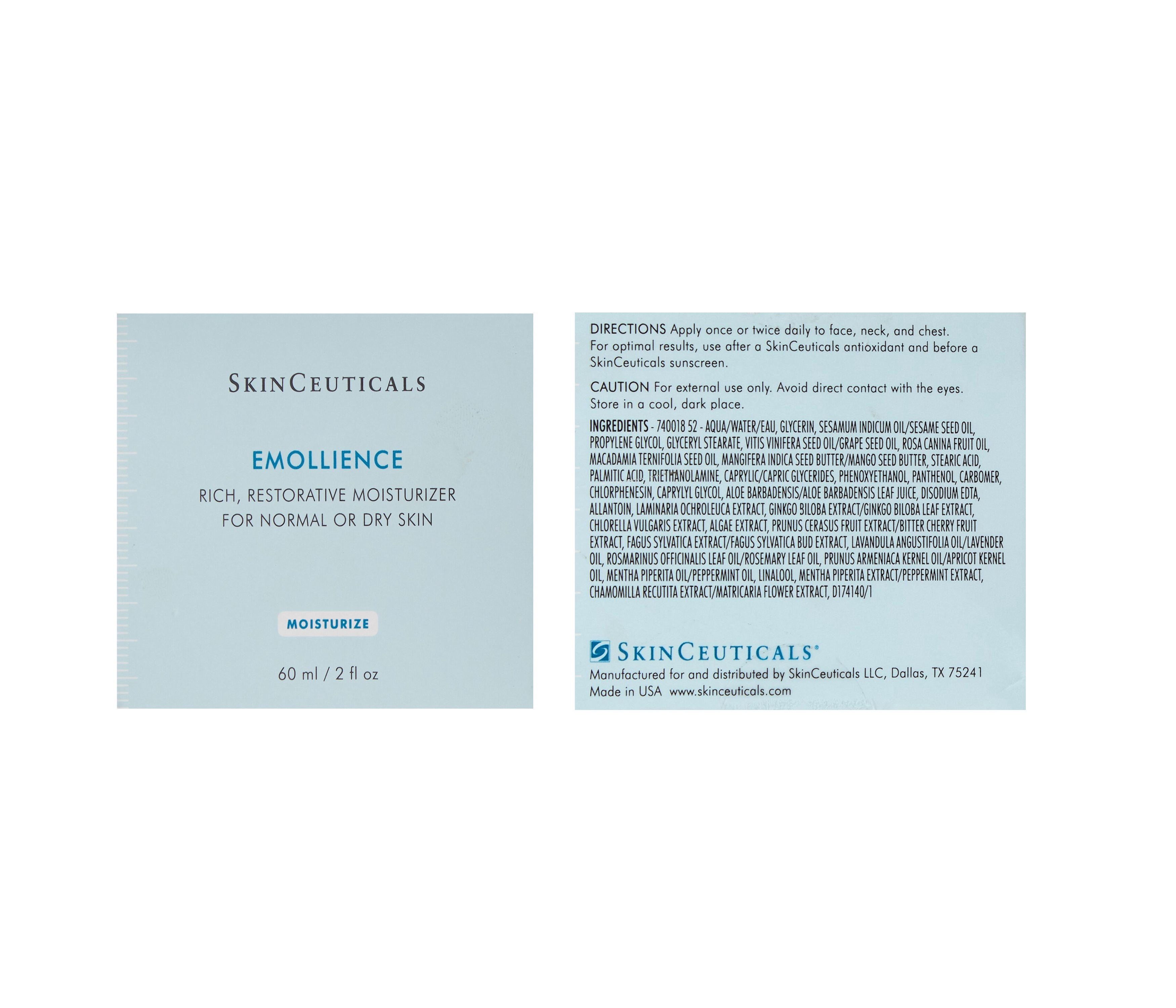 SkinCeuticals Emollience Restorative Facial Moisturizer For Normal/Dry Skin 2.0 fl oz 60ml)