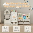 thumbnail image 5 of Cuoote Foldable 3-Tier Bookshelf for Kids, Toy Storage Organizer with 4 Removable Bins, Drawing Board, 3 Brushes, Off-white, 5 of 9