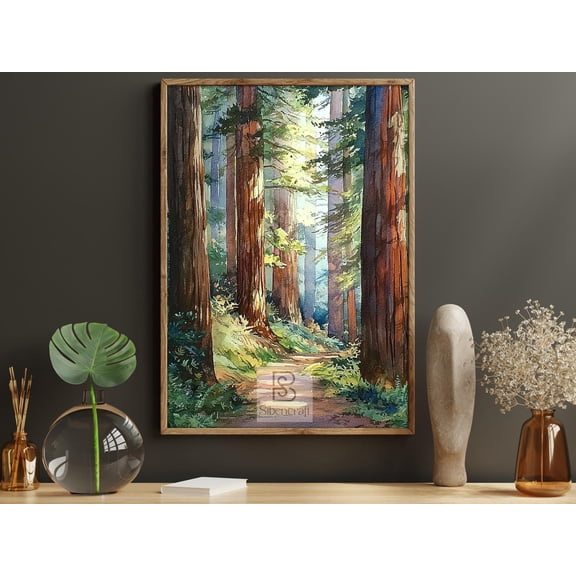 Enchanted Forest Poster Lush Woodland Poster Poster Serene Nature Wall Art Decor , Poster Print Only