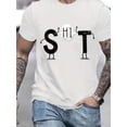 thumbnail image 1 of Camiseta blanca informal para hombre con diseño gráfico "ST" exclusivo. Manga corta, cuello redondo, algodón. Ideal para uso casual. Para adultos, hombres, mujeres, adolescentes, jóvenes y uso informa, 1 of 6