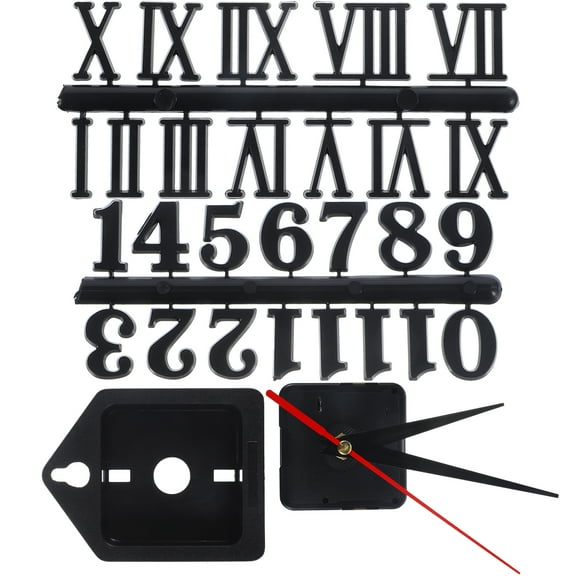 DIY Wall Clock Kit with Numbers for Handmade Clocks Plastic Black 1 Set