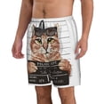 thumbnail image 2 of Kdxio Cat Holding Mugshot Sign Pattern Mens Casual Shorts - Drawstring Summer Beach Sports Shorts for Men, 2 of 9