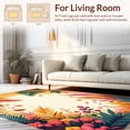 thumbnail image 2 of ODIKA 4'x6' Machine Washable Non-Slip Area Rug, Tropical Thistle Twirl Leafy Summer Dreamscape Design High Traffic Rug, Yellow, 198207, 2 of 7