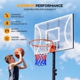 thumbnail image 3 of Toremore 29" Portable Basketball Hoop Outdoor, 3-7 FT Height Adjustable Basketball Goal System with Shatterproof Backboard for Kids/Teens in Backyard/Driveway/Indoor, 3 of 8