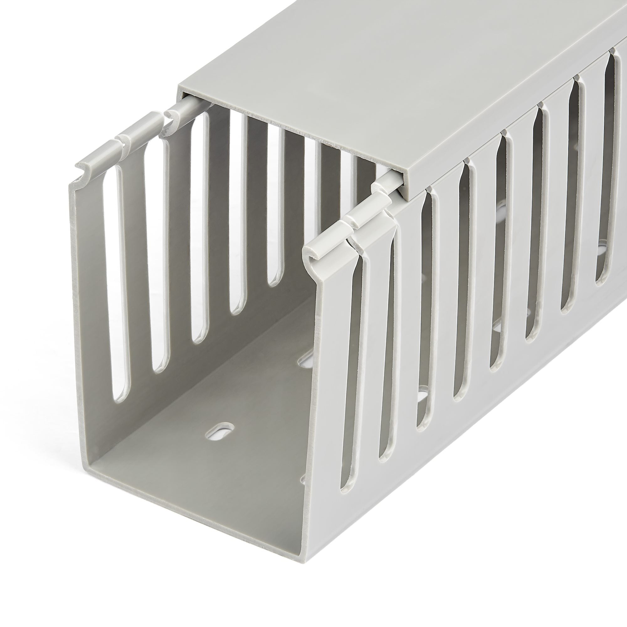 Startech.com Open Slot Cable Management Raceway With Cover, 3"(75mm)w X 3-7/8"(10cm)h, 6.5ft(2m) Length, 1/4"(8mm) Slots, Pvc Network Cord Hider/wall Wire Duct, Max 240 Cables, Ul Listed - Ul94 V0
