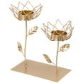 thumbnail image 1 of Shisuyan Candle Holder Golden 1Set 7.5X6.0X3.1In Iron Flower Design, 1 of 8